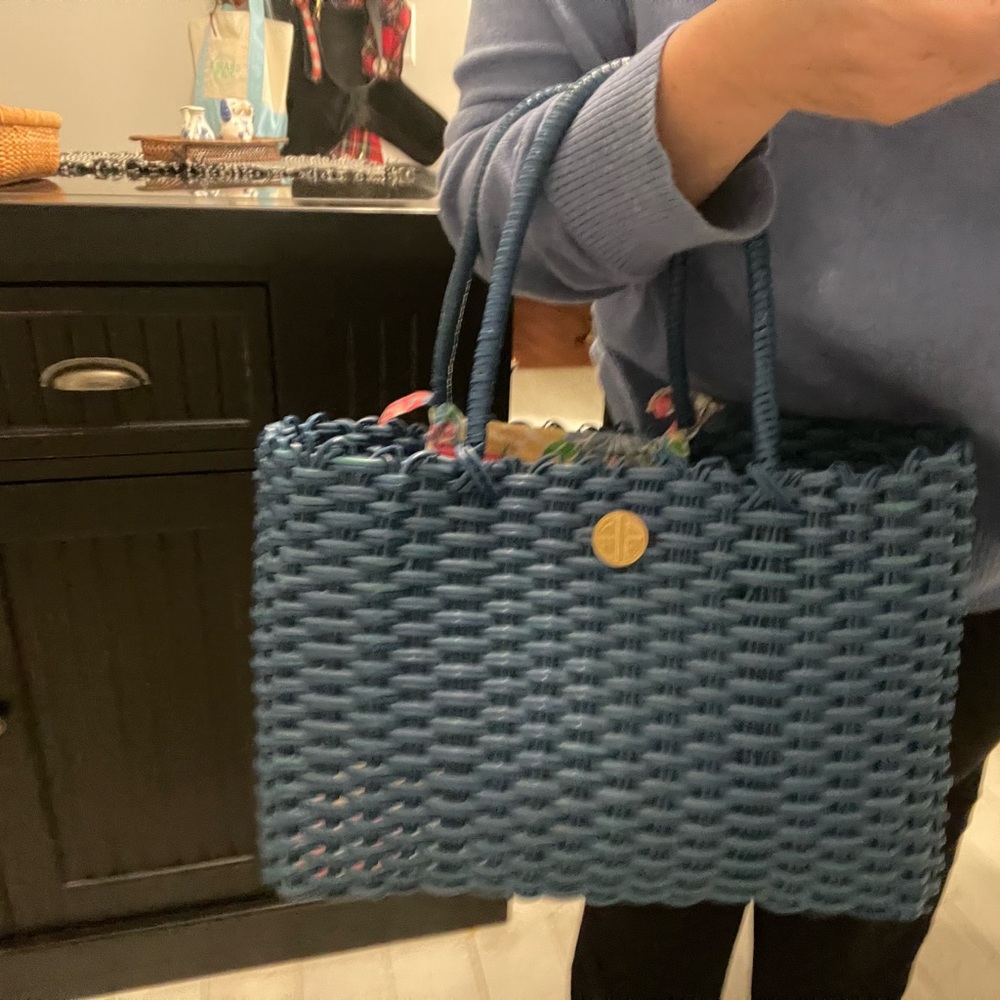 Lilly Pulitzer Blue Woven Tote - Picture 7 of 8
